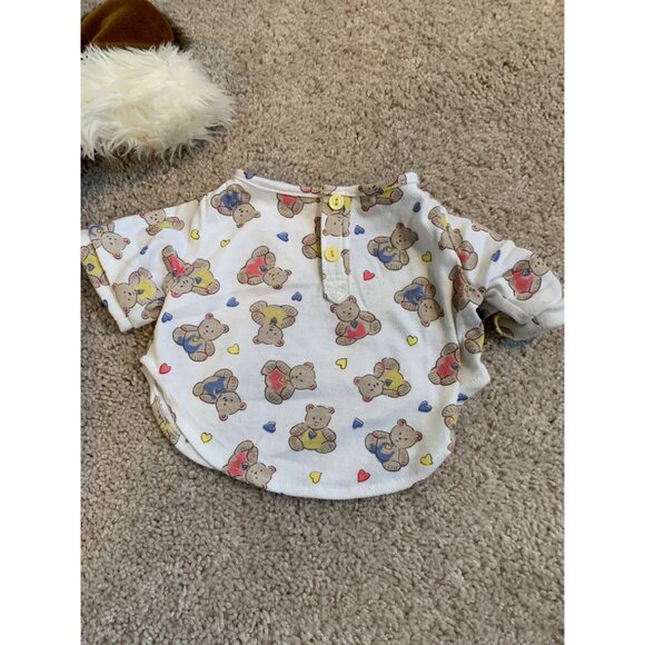 Build-A-Bear Workshop Plush Shaggy Dog Stuffed Animal Wearing Cute Pajama Top - Picture 9 of 12